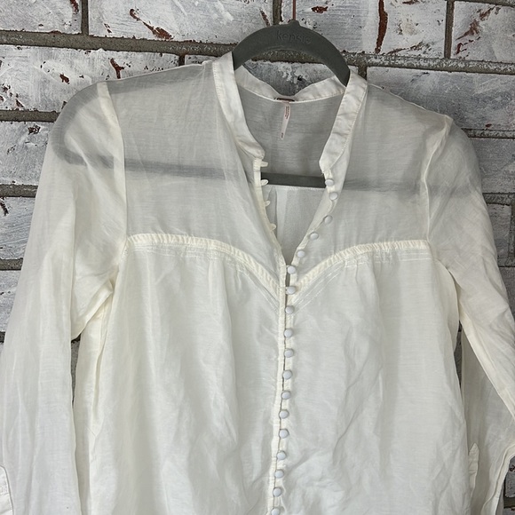 Free People | Ivory Sheer Blouse - Picture 3 of 6